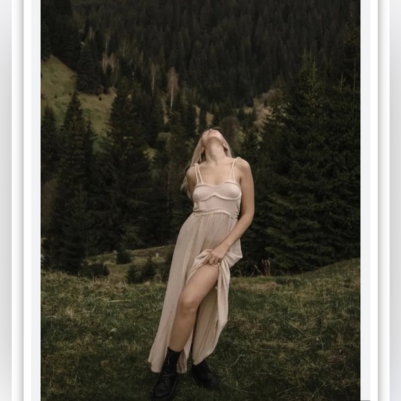 NEW Zara X Renewcell Ecru Corset Sundress Viscose Maxi Long Strappy Dress M - Picture 2 of 16